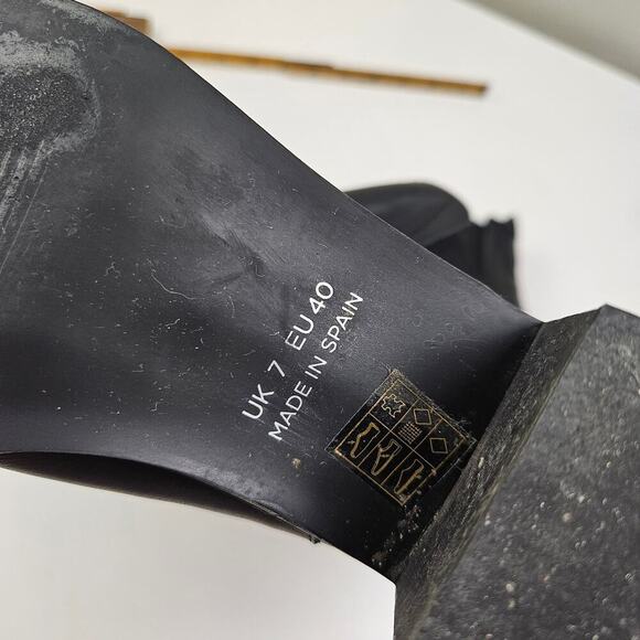 Asos Depp Block Heel Chelsea‎ Boot Leather 40 9 Black - Picture 10 of 14